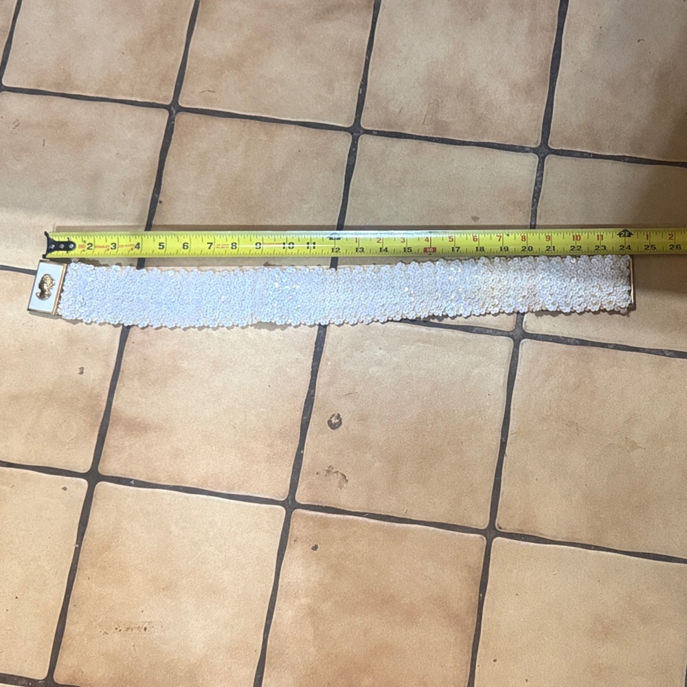 White sequin belt